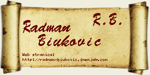 Radman Biuković vizit kartica